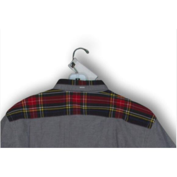 Fred Perry Gray Cotton Plaid Long‎ Sleeve Pocket Button-up 40 - Picture 4 of 5